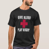 Rugby-spelers geven het spel door Rugby Rugger Spo T-shirt (Voorkant)
