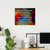 Rugby-spelers met streefcijfer voor succes poster (Thuiskantoor)