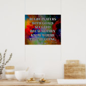 Rugby-spelers met streefcijfer voor succes poster (Keuken)