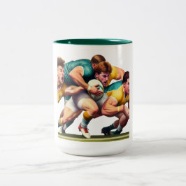 Rugby Spelers Two-Tone Mok