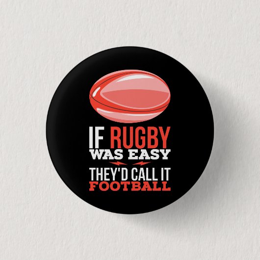 Rugby Sport Cadeau Ronde Button 3,2 Cm (Voorkant)