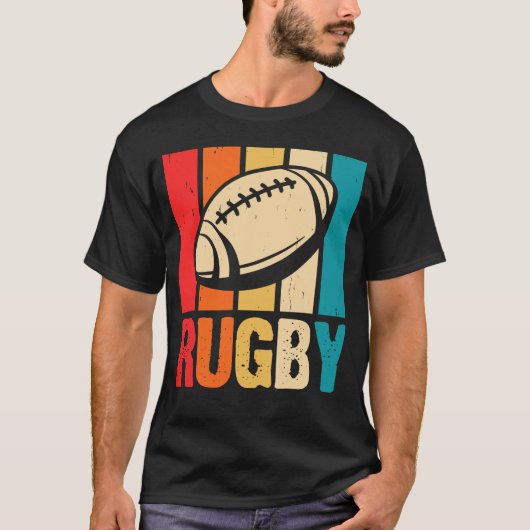 Rugby Sport Lover - Rugby Speler Team Coach Retro T-shirt (Voorkant)