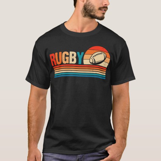 Rugby Sport Lover - Rugby Speler Team Coach Retro T-shirt (Voorkant)