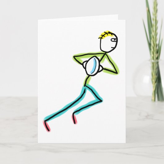 Rugby Stickman Kaart (Voorkant)