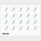 Rugby Stickman Ronde Sticker (Vel)
