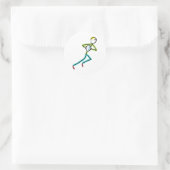 Rugby Stickman Ronde Sticker (Tas)