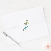 Rugby Stickman Ronde Sticker (Envelop)