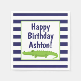 Rugby Stripes Alligator Gepersonaliseerde Party Se Servet