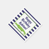 Rugby Stripes Alligator Gepersonaliseerde Party Se Servet (Hoek)