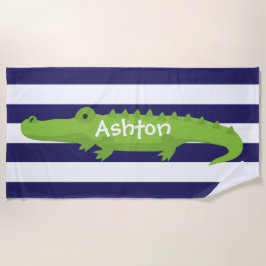 Rugby Stripes Alligator Gepersonaliseerde strandla Strandlaken