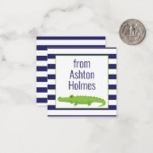 Rugby Stripes Alligator Gift Enclosure Kaarten Notitiekaartje (Voorkant / Achterkant in situ)