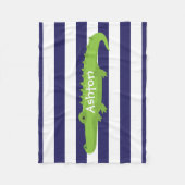 Rugby Stripes Alligator Personaliseer Fleece Deken (Voorkant)