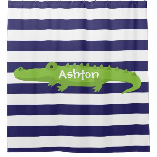 Rugby Stripes Alligator personaliseert het gordijn (Voorkant)