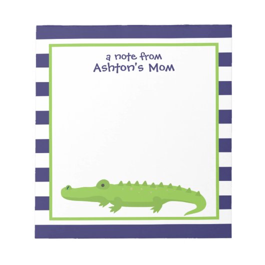 Rugby Stripes Alligator Personeel Notitieblok (Voorkant)