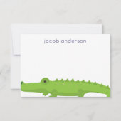 Rugby Stripes Alligator Persoonlijke notitiekaarte Bedankkaart (Voorkant)