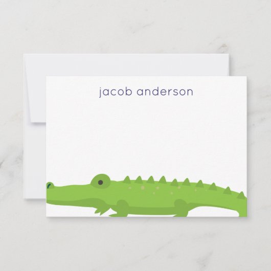 Rugby Stripes Alligator Persoonlijke notitiekaarte Bedankkaart (Voorkant)