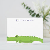 Rugby Stripes Alligator Persoonlijke notitiekaarte Bedankkaart (Staand voorkant)