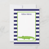 Rugby Stripes Alligator Persoonlijke notitiekaarte Bedankkaart (Voorkant)