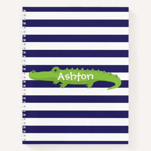 Rugby Stripes Alligator Spiral Notitieboek (Voorkant)