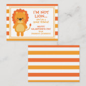 Rugby Stripes Lion Valentijnse klaslokaalkaarten Notitiekaartje (Voorkant / Achterkant)