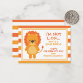 Rugby Stripes Lion Valentijnse klaslokaalkaarten Notitiekaartje (Voorkant / Achterkant in situ)