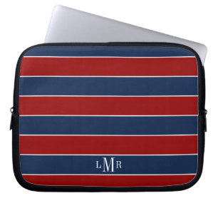 Rugby Stripes monogrammed Laptop Sleeve