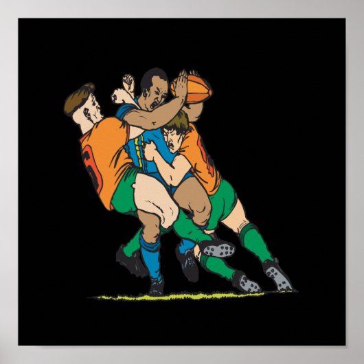 Rugby Tackle 2 Poster (Voorkant)