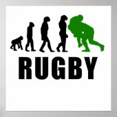 Rugby Tackle Evolution (groen) Poster (Voorkant)