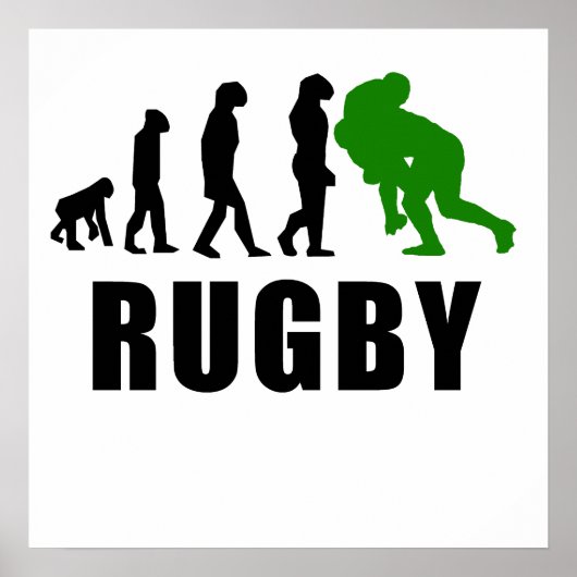 Rugby Tackle Evolution (groen) Poster (Voorkant)