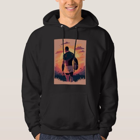 Rugby Team Captain Pop Rugby Player  2 Hoodie (Voorkant)