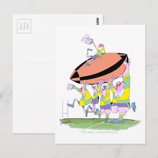 Rugby teamwork voor Tony Fernandes Briefkaart (Voorkant / Achterkant)