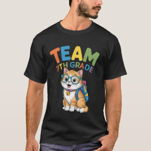 Rugby Terug Naar School Kat T-shirts Team 7e Klas 