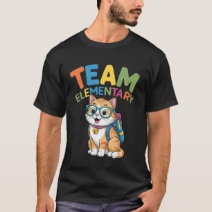 Rugby Terug Naar School Kat T-shirts Team Basissch