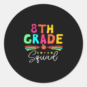 Rugby terug naar school team kleding 8e klas leraa ronde sticker