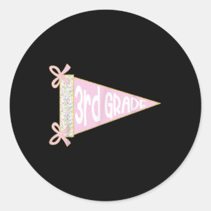 Rugby terug naar school vlag derde klas Coq Ronde Sticker