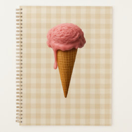 Rugby terug spiraal kalender roze, beige planner
