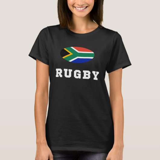 Rugby Text with South Africa Flag T-shirt (Voorkant)