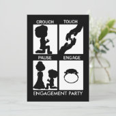 Rugby thema verlovingsfeest aankondiging (Staand voorkant)