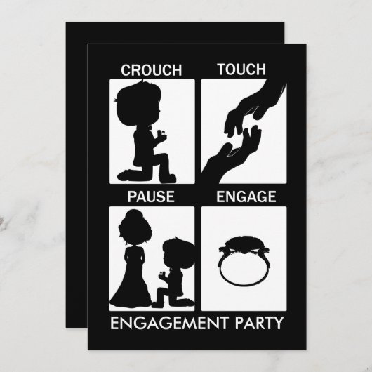 Rugby thema verlovingsfeest aankondiging (Voorkant / Achterkant)