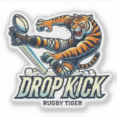 Rugby Tiger Drop Kick Sticker (Voorkant)