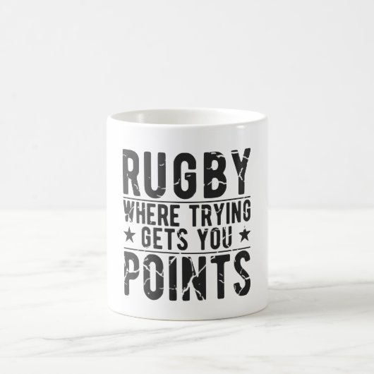 Rugby Trying Gets you points - Funny Rugby Gift Koffiemok (Center)