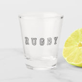 Rugby Typografie Shot Glas (Voorkant)