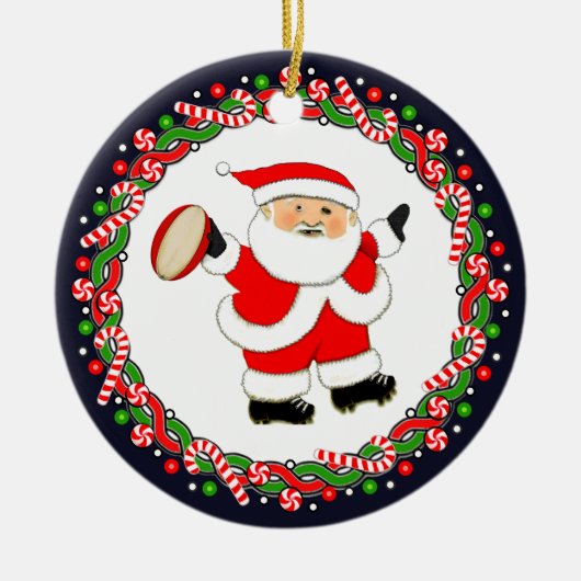 Rugby-vakantiegeschenk keramische ornament (Voorkant)