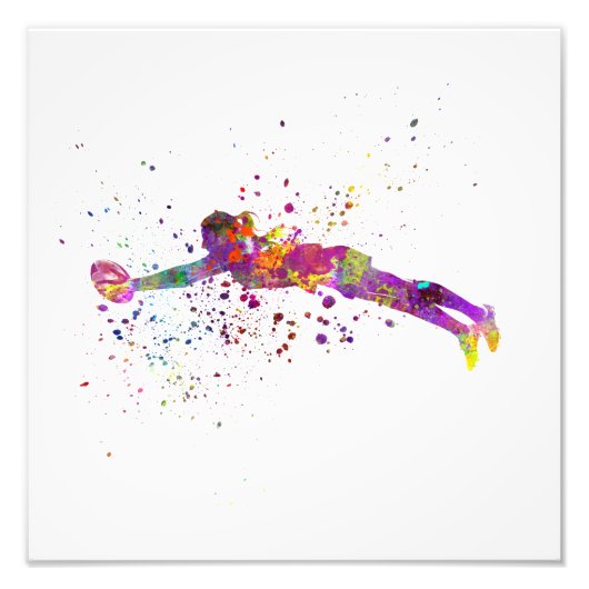 Rugby voor vrouwen in waterverf foto afdruk (Voorkant)