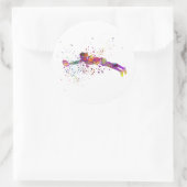 Rugby voor vrouwen in waterverf ronde sticker (Tas)