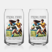 Rugby Vrouwen Spelers Gedrukt 16oz Can Bril Blikvorm Glas (Voorkant)