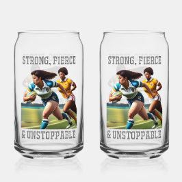 Rugby Vrouwen Spelers Gedrukt 16oz Can Bril Blikvorm Glas
