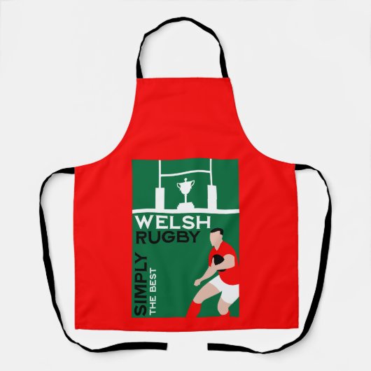 Rugby Wales Fan Art Schort (Voorkant)