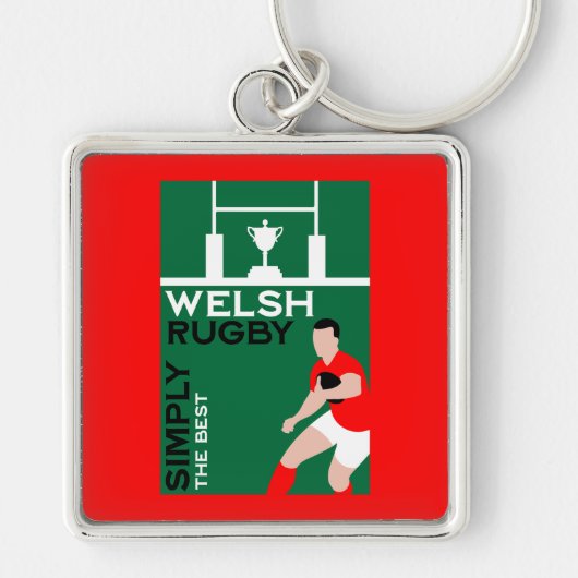 Rugby Wales Fan Art Sleutelhanger (Voorkant)