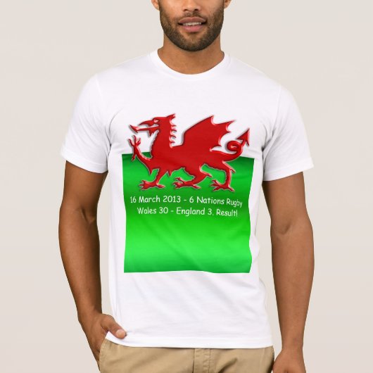Rugby Winners Mememorative Welsh Flag T-shirt (Voorkant)